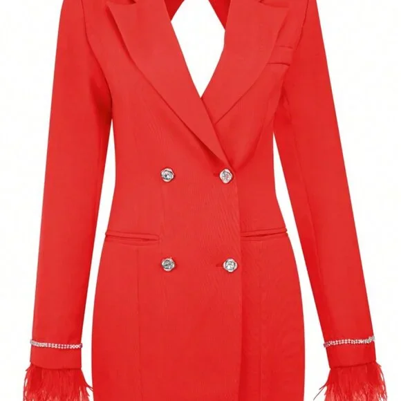 ❤️ Blazer Jacket DesignerRed Dress